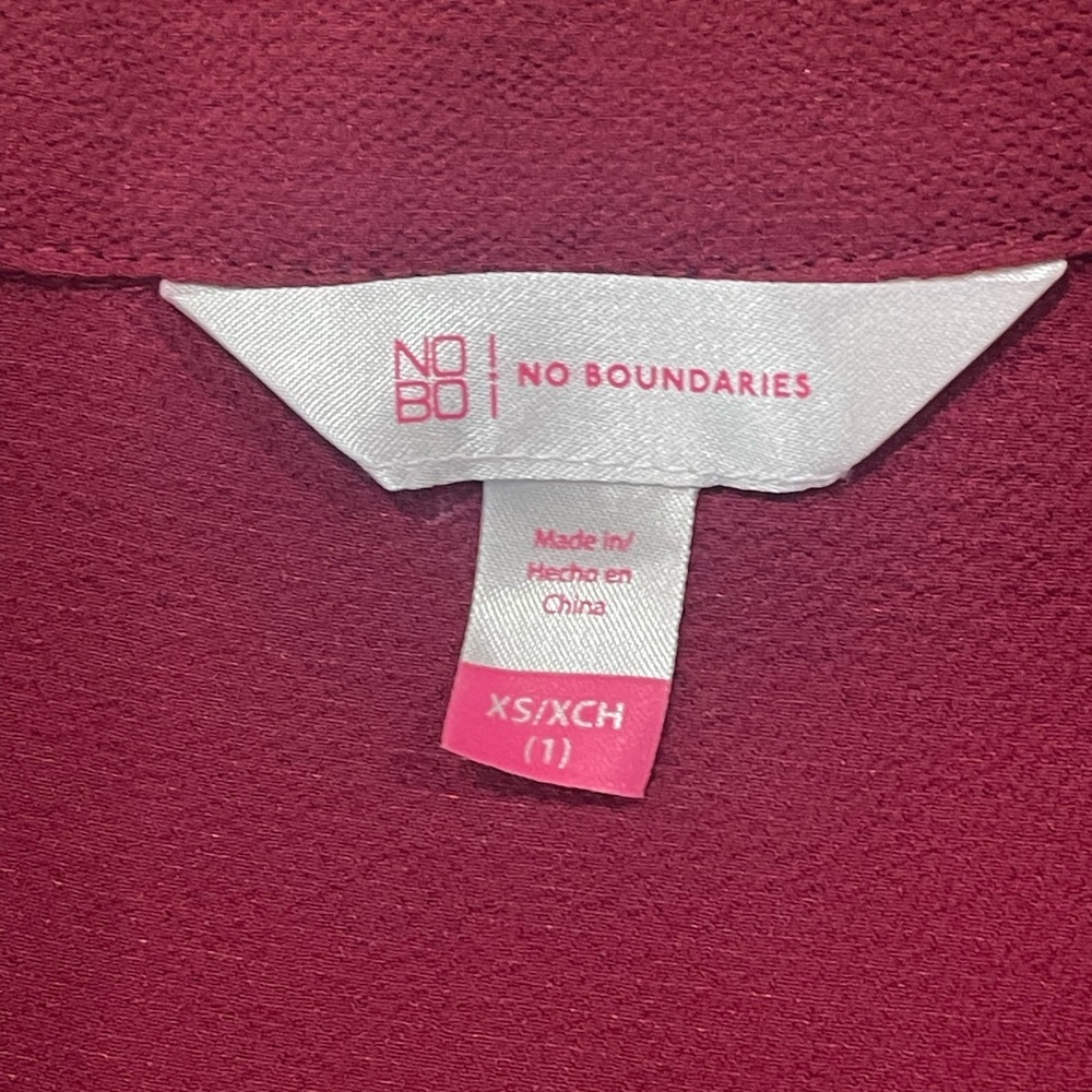 No Boundaries Raspberry Short-Sleeve Button Front Jumpsuit - Picture 3 of 4